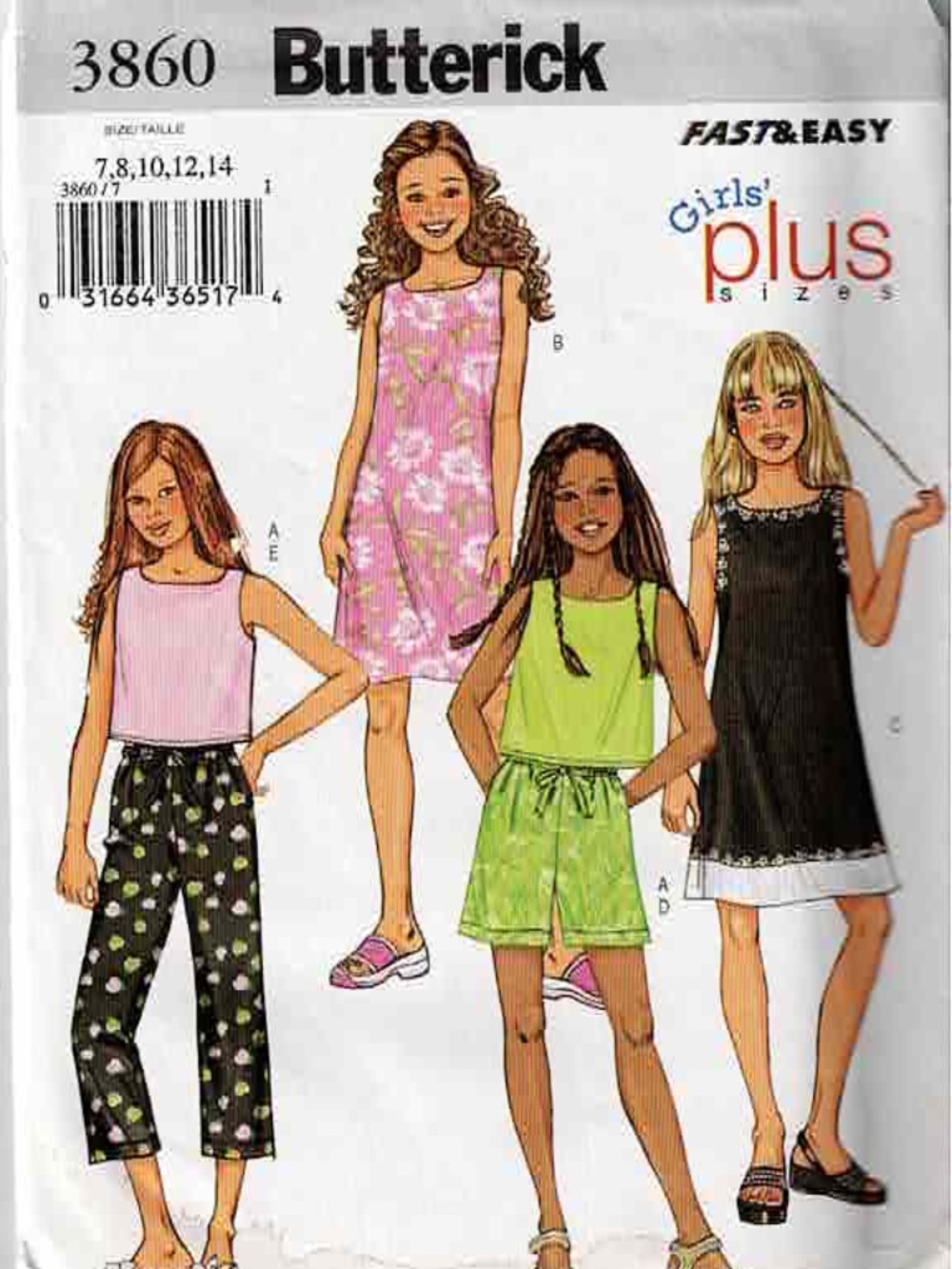 7 Patterns for Girls' 7-16, four include plus sizes